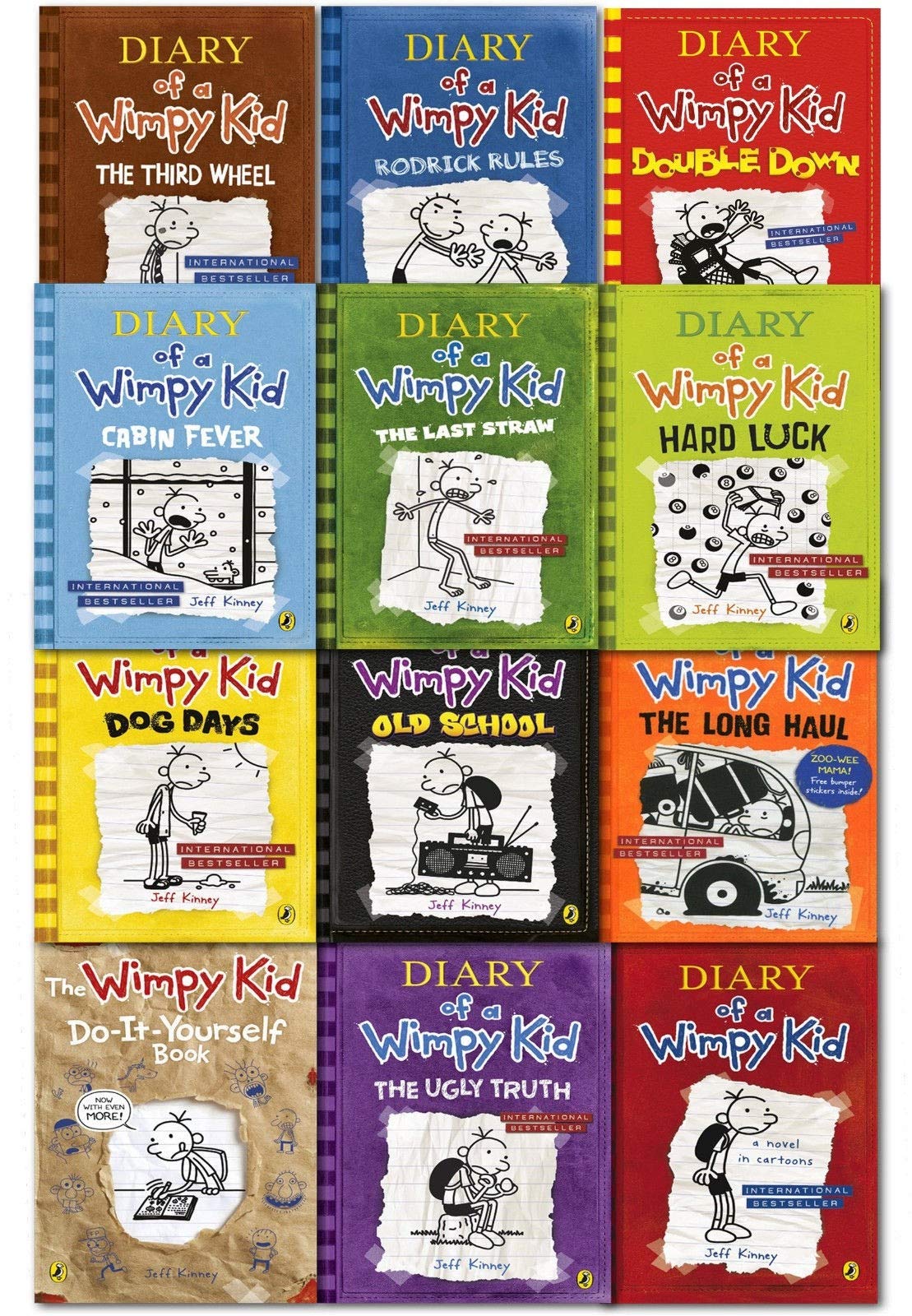 Diary Of A Wimpy Kid Collection by Jeff Kinney (12 Books Set